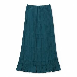 Babette San Francisco Avant Garde Crinkle Broomstick Maxi Skirt Sea Green L